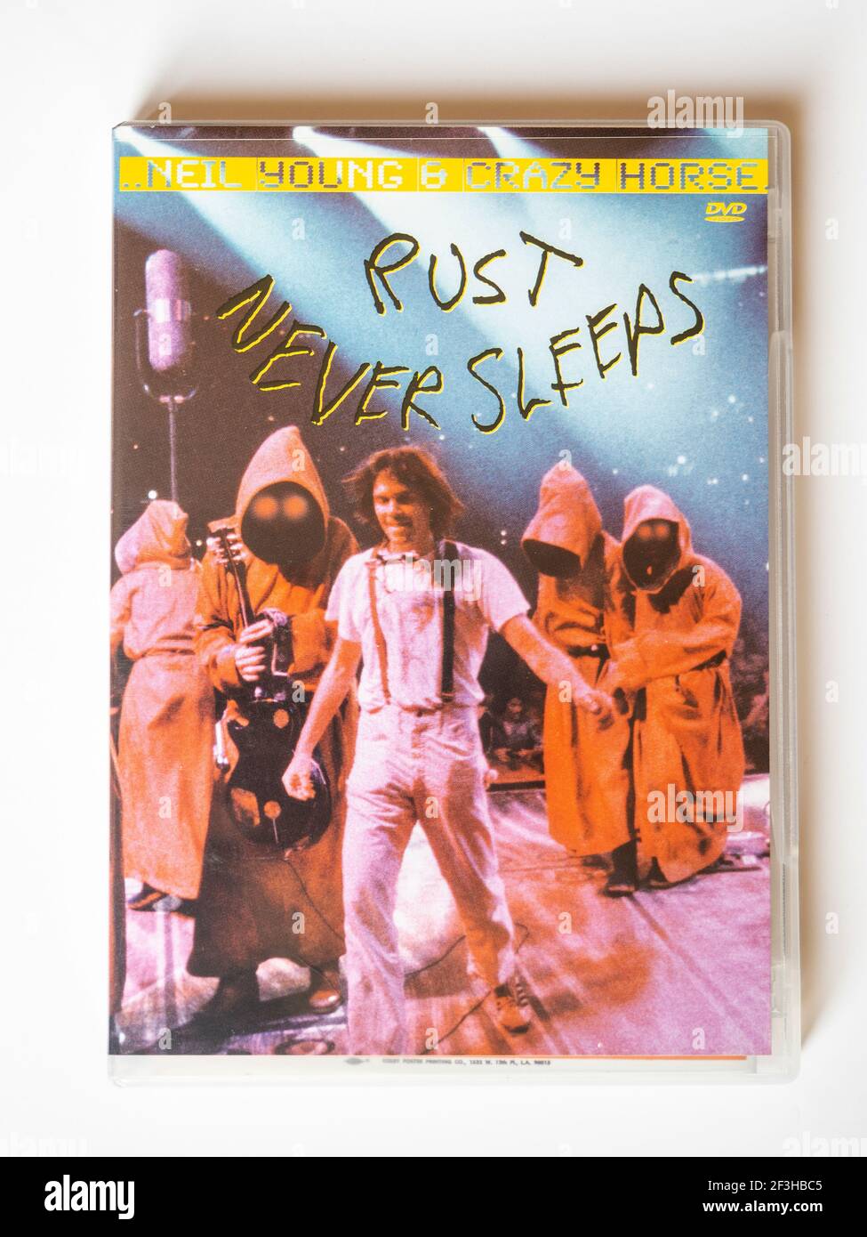 DVD von Rust Never Sleeps mit Neil Young und Crazy Horse im Konzert. Stockfoto