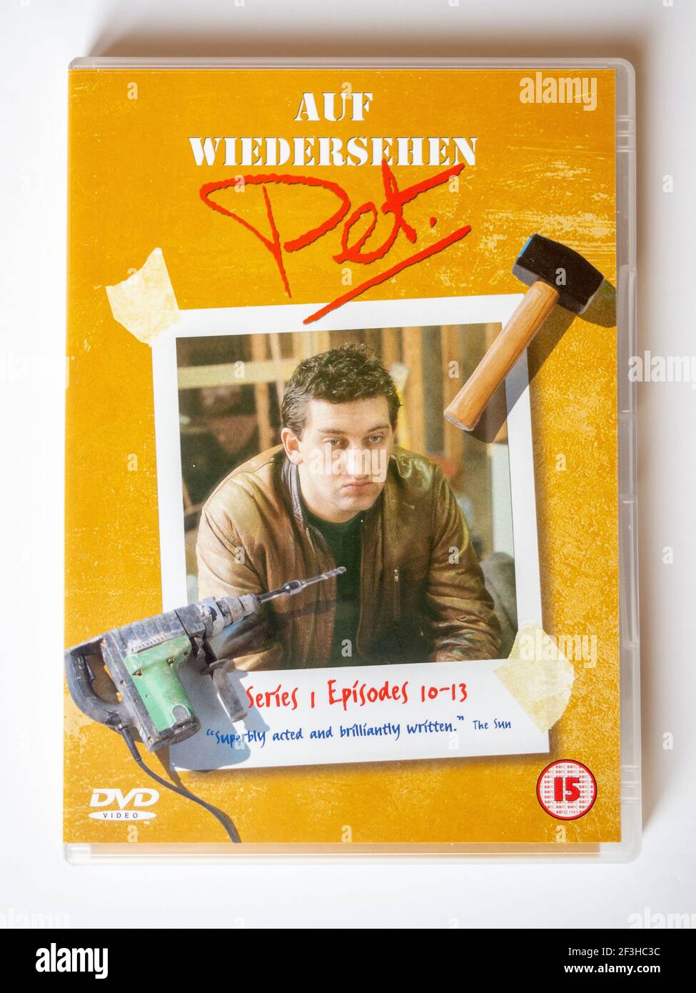 DVD der britischen TV-Comedy-Serie auf Wiedersehen Pet, UK; auf dem Cover ist ein Bild von Jimmy Nail zu sehen Stockfoto