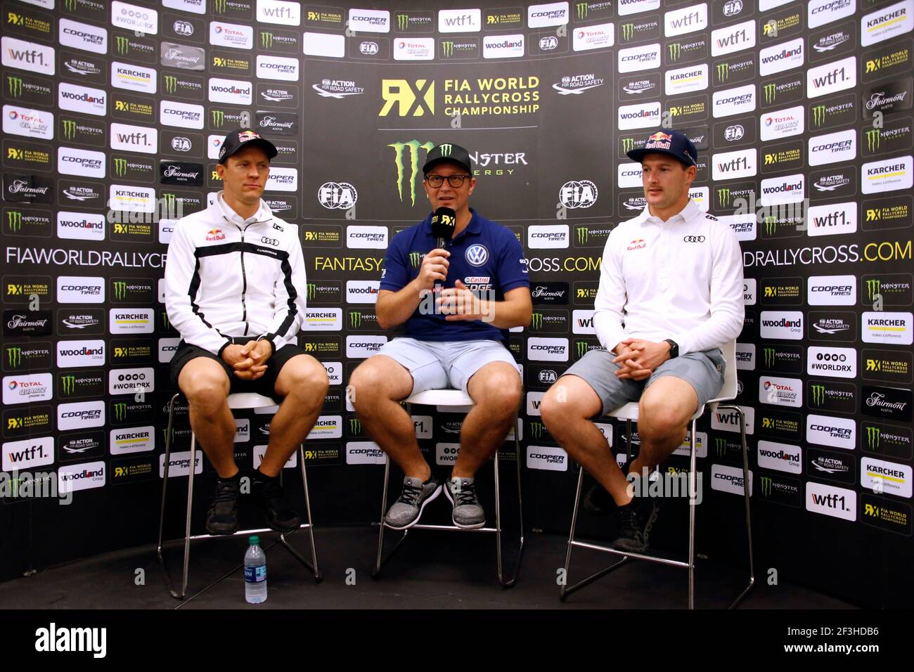 EKSTROM Mattias (SWE) EKS Audi Sport Audi S1, Portrait, SOLBERG Petter (NOR) PSRX Volkswagen Schweden Volkswagen Polo R, Portrait, BAKKERUD Andreas (NOR) EKS Audi Sport Audi S1, Portrait, während der 2018 FIA World RX of USA vom 29. Bis 30. September in Austin - Foto Paulo Maria / DPPI Stockfoto