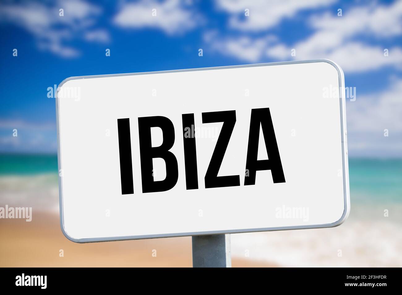 Strand, Meer und Urlaub auf Ibiza Stockfoto