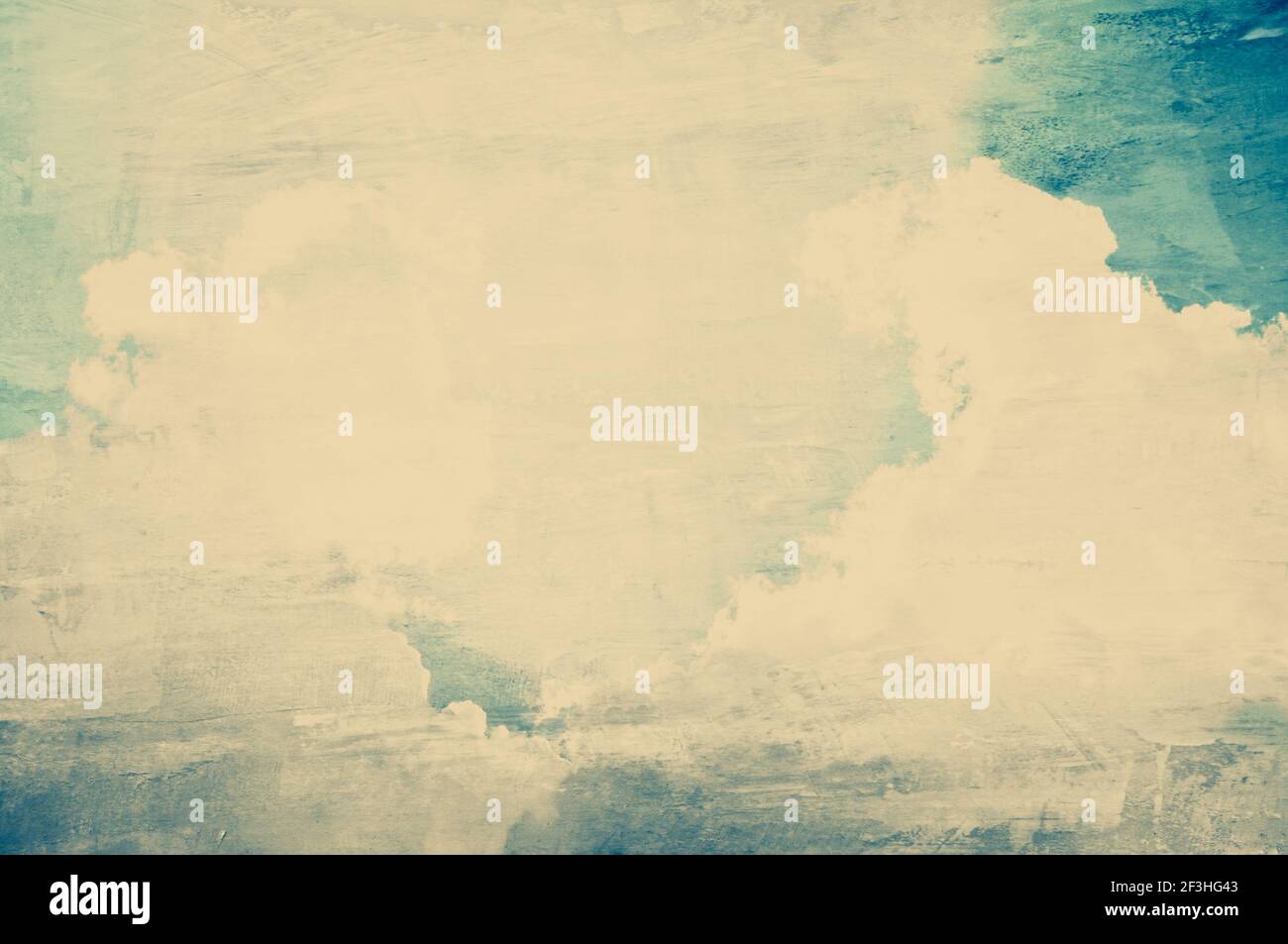 Himmel & Wolken Bild auf alten Betonwand Textur - Vintage (Retro) Farbeffekt Stockfoto