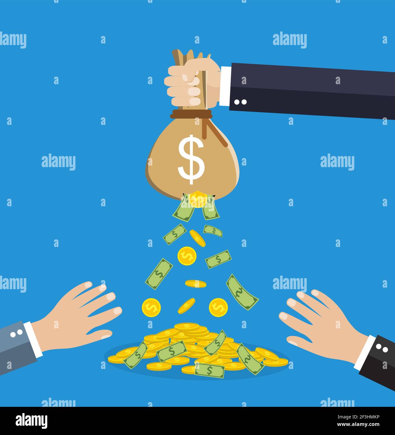 Geschäftsmann Hand hält Geldbeutel Stock Vektor