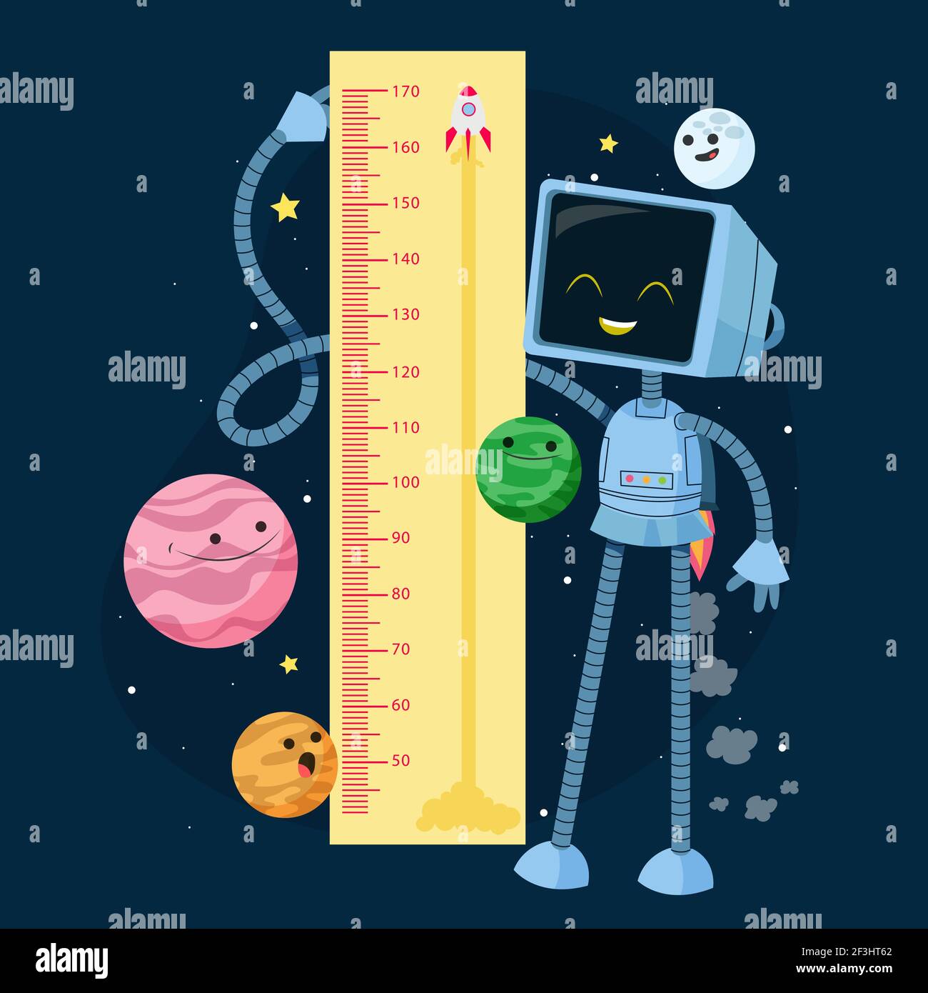 Cartoon Höhe Meter illustrierte Vektor-Illustration. Stock Vektor