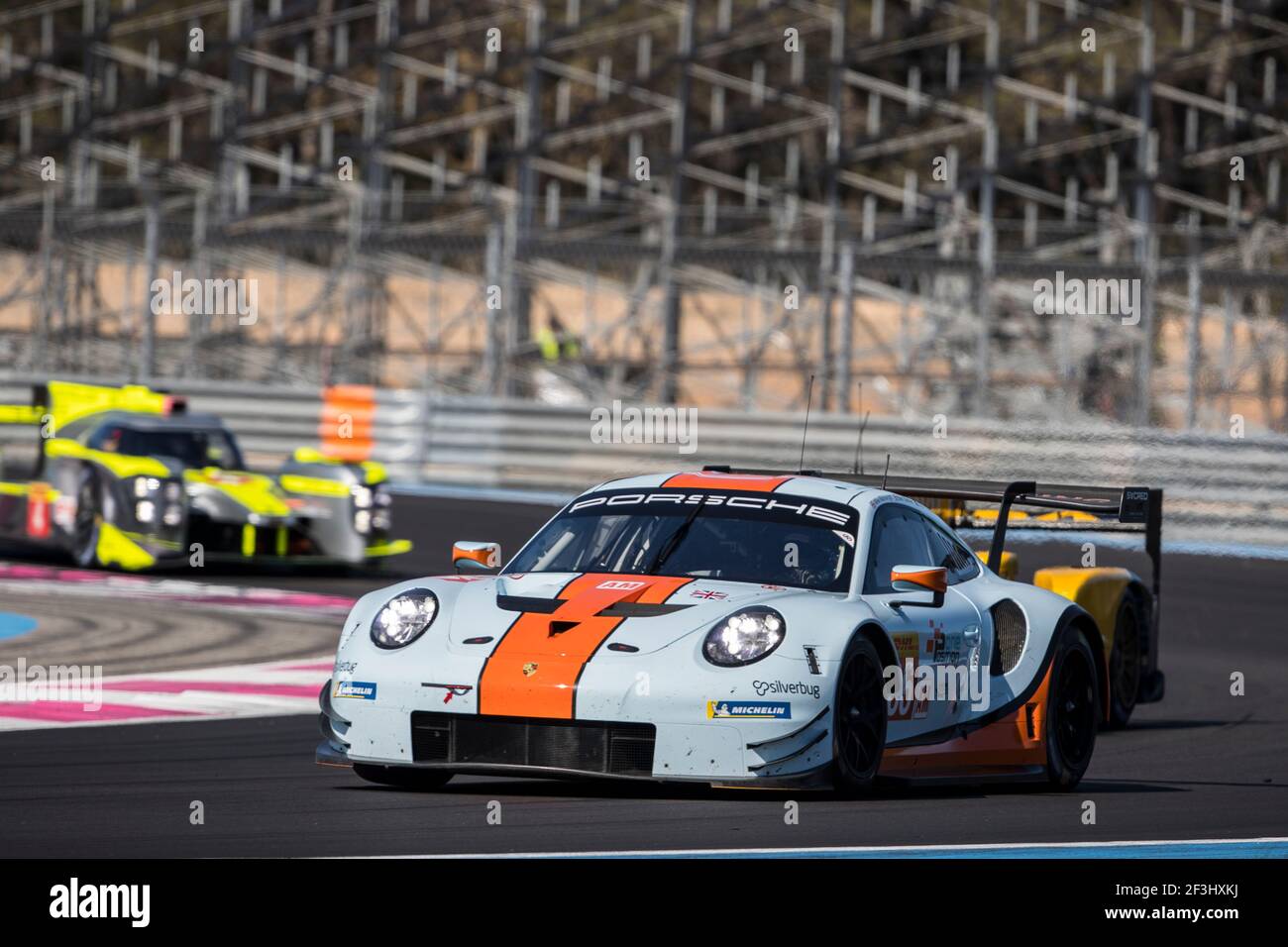 86 WAINWRIGHT Michael (gbr), BARKER Benjamin (gbr), DAVISON Alexander (aus), Porsche 911 RSR Team Gulf Racing, Aktion während der FIA WEC World Endurance Championship Prolog 2018 bei Paul Ricard HTTT, Le Castellet Frankreich, 6. Bis 7. April 2018 - Foto Marc de Mattia / DPPI Stockfoto