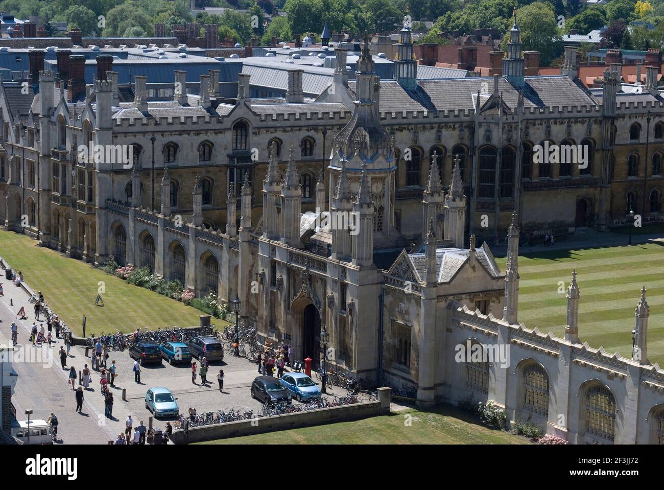 Luftaufnahme des King's College von St Mary's Church, Cambridge, Cambridgeshire, England Stockfoto