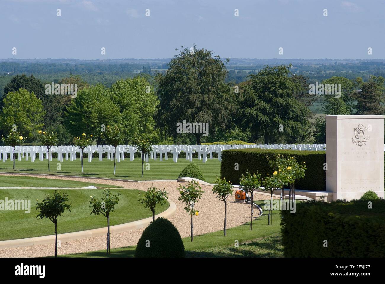 Der amerikanische Friedhof, Friedhof Amerikaner im zweiten Weltkrieg Soldaten, Madingley, Cambridge, Cambridgeshire, England Stockfoto