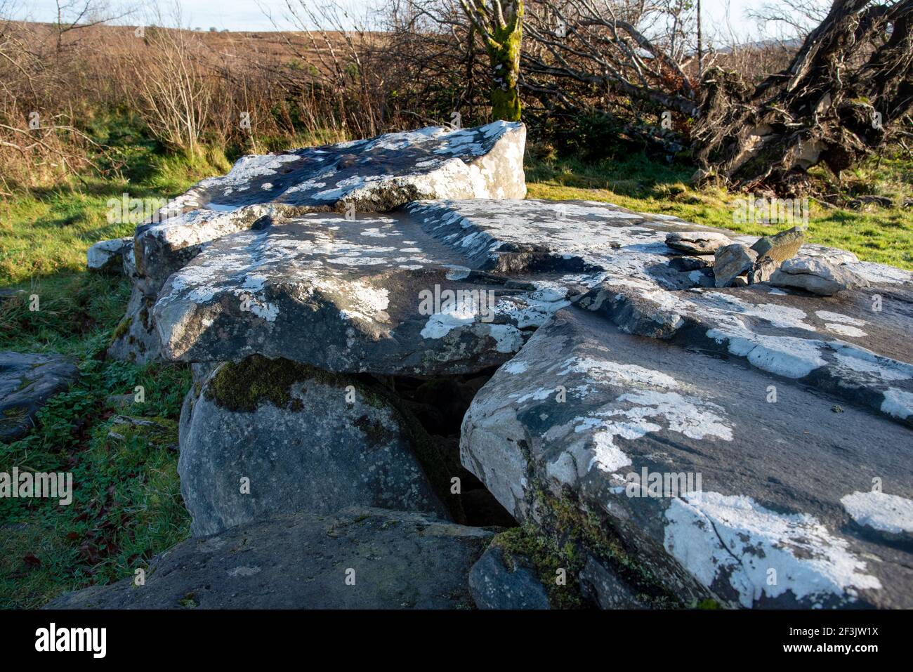 Giant’s Leap Wedge Tomb, Cavan Burren Park, Geopark, Blacklion, Irland, Stockfoto