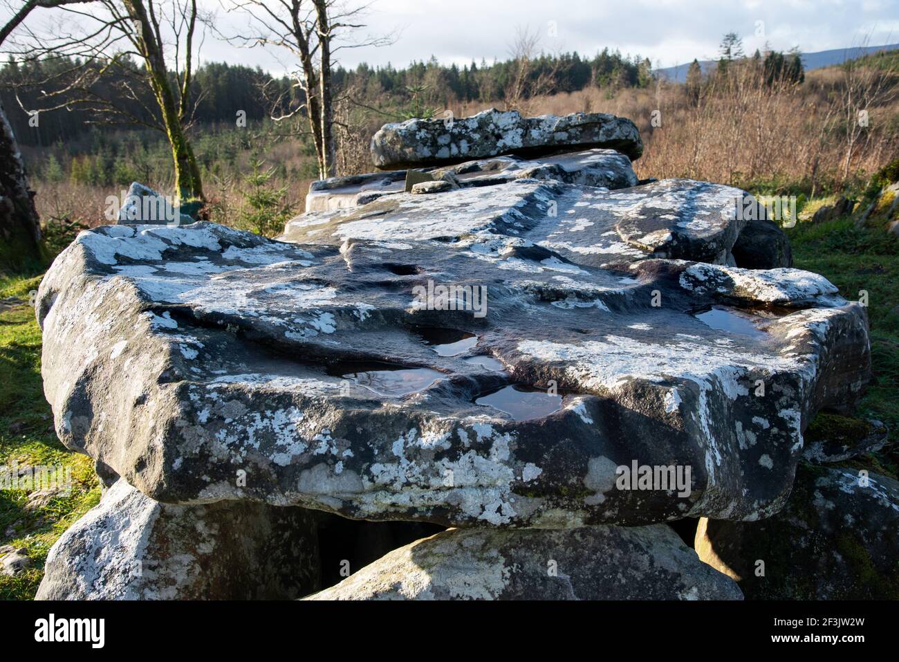 Giant’s Leap Wedge Tomb, Cavan Burren Park, Geopark, Blacklion, Irland, Stockfoto