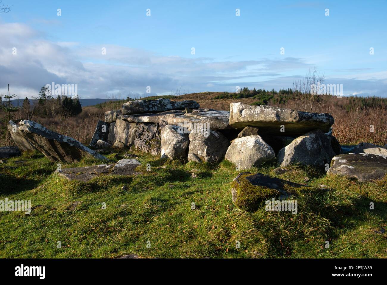 Giant’s Leap Wedge Tomb, Cavan Burren Park, Geopark, Blacklion, Irland, Stockfoto