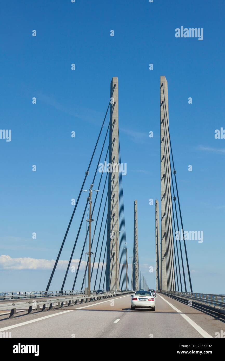 Oeresund Brücke zwischen Dänemark und Schweden Stockfoto