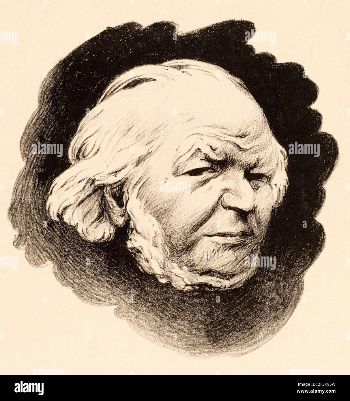 Honoré-Victorin Daumier (1808-1879), französischer Maler, Bildhauer und Grafiker, lithografischer Porträtdruck von Félix Vallotton, 1894 Stockfoto