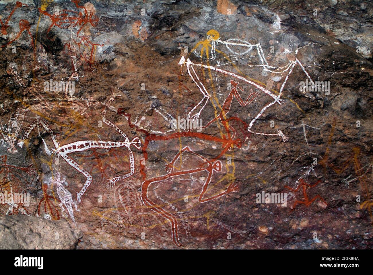 Australien, NT, uralte Aborigines Felsenpeintinge im Kakadu National Park Stockfoto