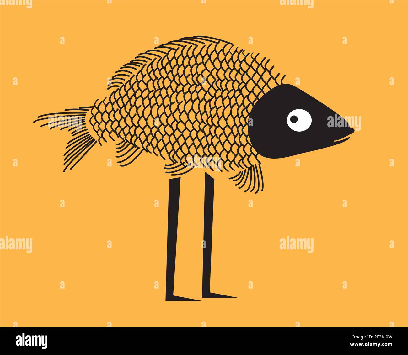 Lustige Fische mit Beinen Stock Vektor
