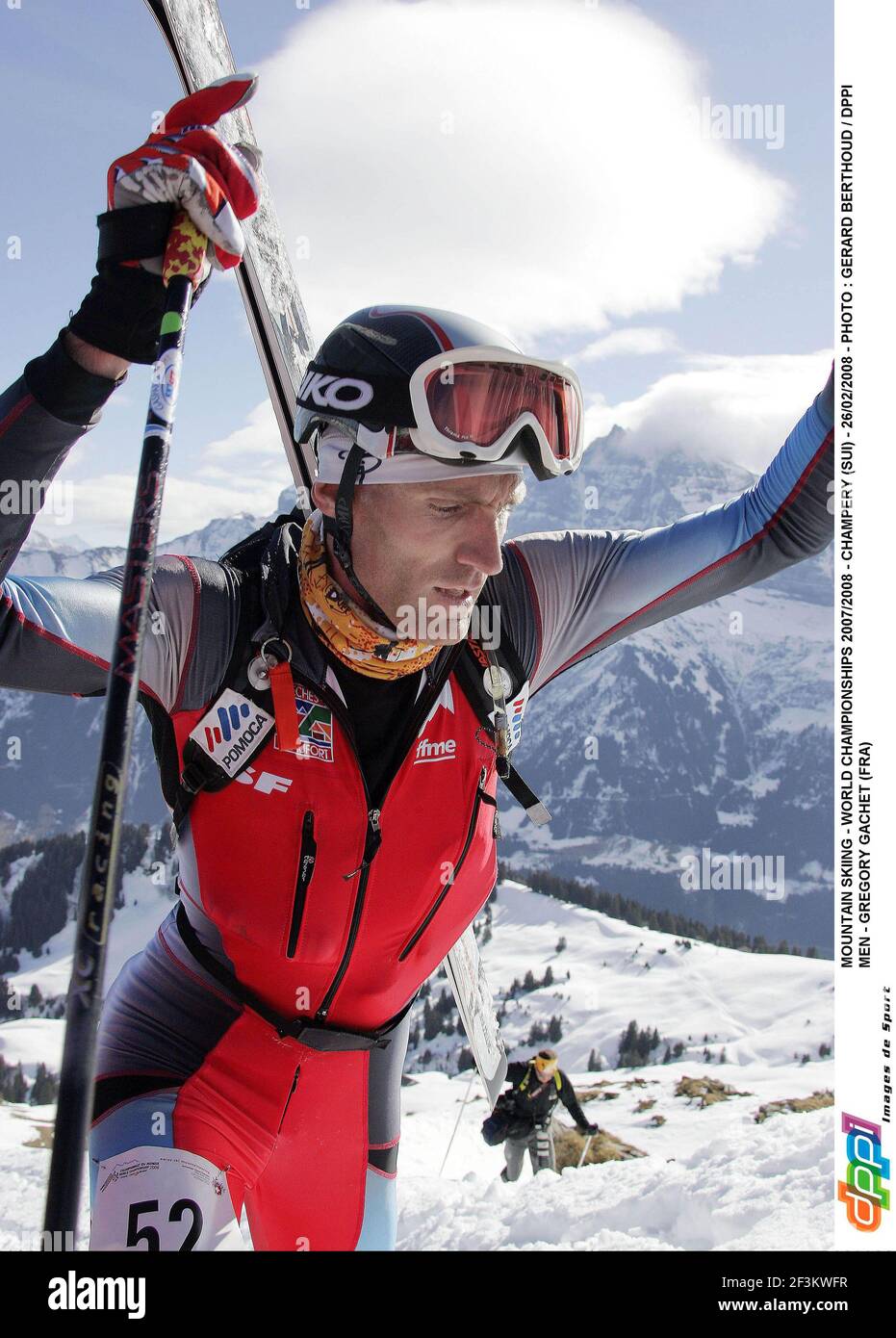 BERGSKI - WELTMEISTERSCHAFT 2007/2008 - CHAMPERY (SUI) - 26/02/2008 - FOTO : GERARD BERTHOUD / DPPI MÄNNER - GREGORY GACHET (FRA) Stockfoto