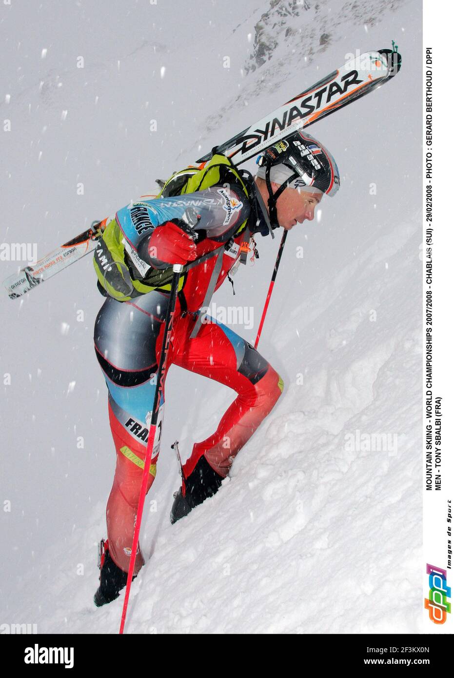 BERGSKI - WELTMEISTERSCHAFT 2007/2008 - CHABLAIS (SUI) - 29/02/2008 - FOTO : GERARD BERTHOUD / DPPI MÄNNER - TONY SBALBI (FRA) Stockfoto