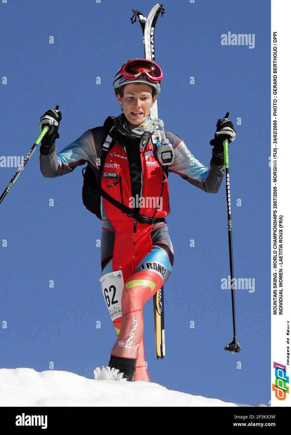 BERGSKI - WELTMEISTERSCHAFT 2007/2008 - MORGINS (SUI) - 24/02/2008 - FOTO : GERARD BERTHOUD / DPPI EINZELFRAUEN - LAETITIA ROUX (FRA) Stockfoto