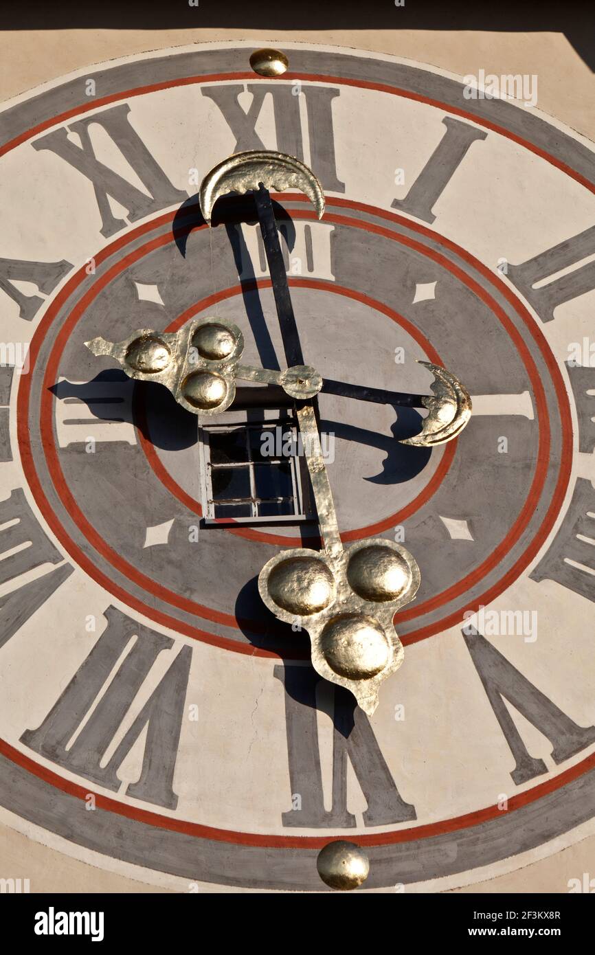 Uhrwerk des Grazer Schlossberg Uhrturms, Steiermark, Österreich Stockfoto