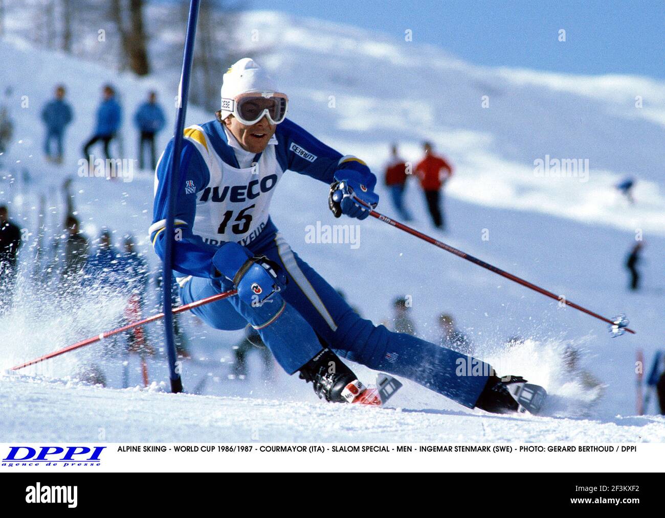 ALPINSKI - WM 1986/1987 - COURMAYOR (ITA) - SLALOM SPECIAL - HERREN - INGEMAR STENMARK (SWE) - FOTO: GERARD BERTHOUD / DPPI Stockfoto