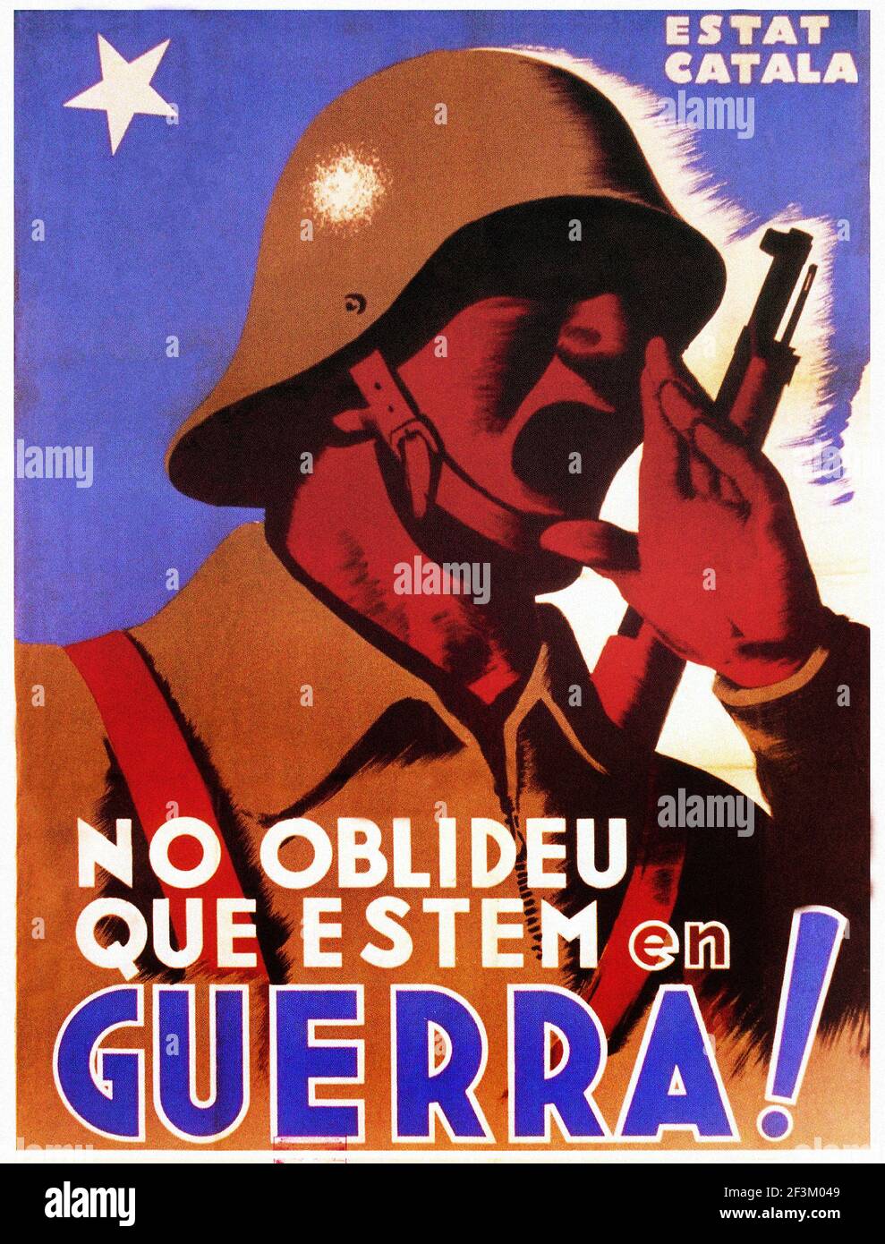 Spanisches Bürgerkriegs-Propaganda-Plakat. 1936-1939. Die Beziehungen der 'Estat Catala' zu den Offensivwahrheiten DES NAZI-III-Reiches. Stockfoto