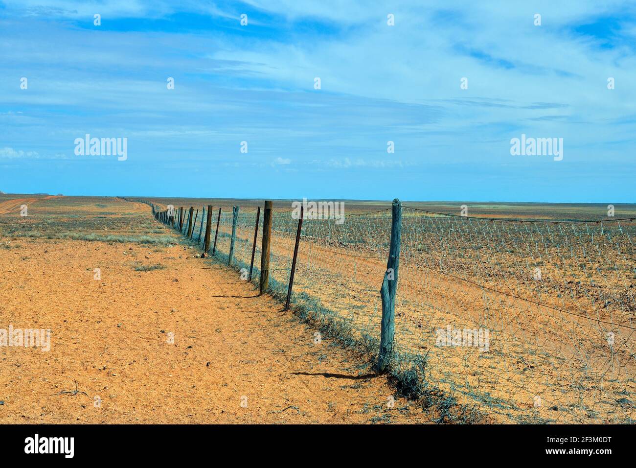 Australien, Hundezaun aka Dingozaun, 5300 km langer Zaun zum Schutz der  Weide für Schafe und Rasseln Stockfotografie - Alamy