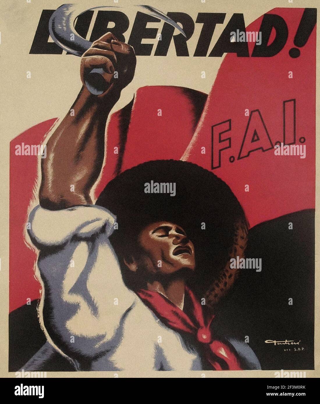 Spanisches Bürgerkriegs-Propaganda-Plakat. Freiheit! 1936-1939 Stockfoto