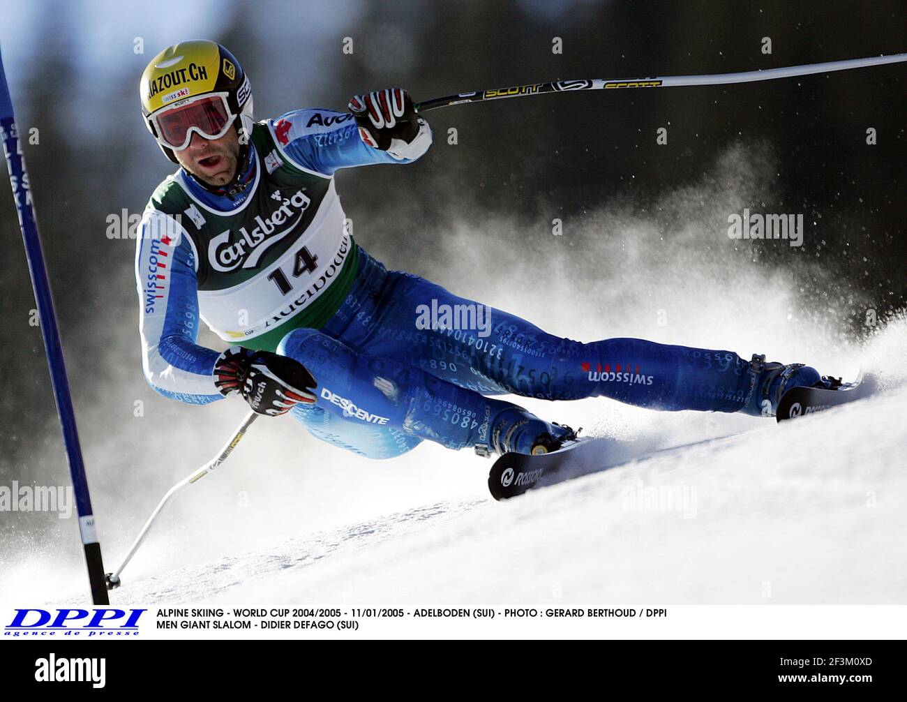 ALPINSKI - WM 2004/2005 - 11/01/2005 - ADELBODEN (SUI) - FOTO : GERARD BERTHOUD / DPPI MÄNNER RIESENSLALOM - DIDIER DEFAGO (SUI) Stockfoto