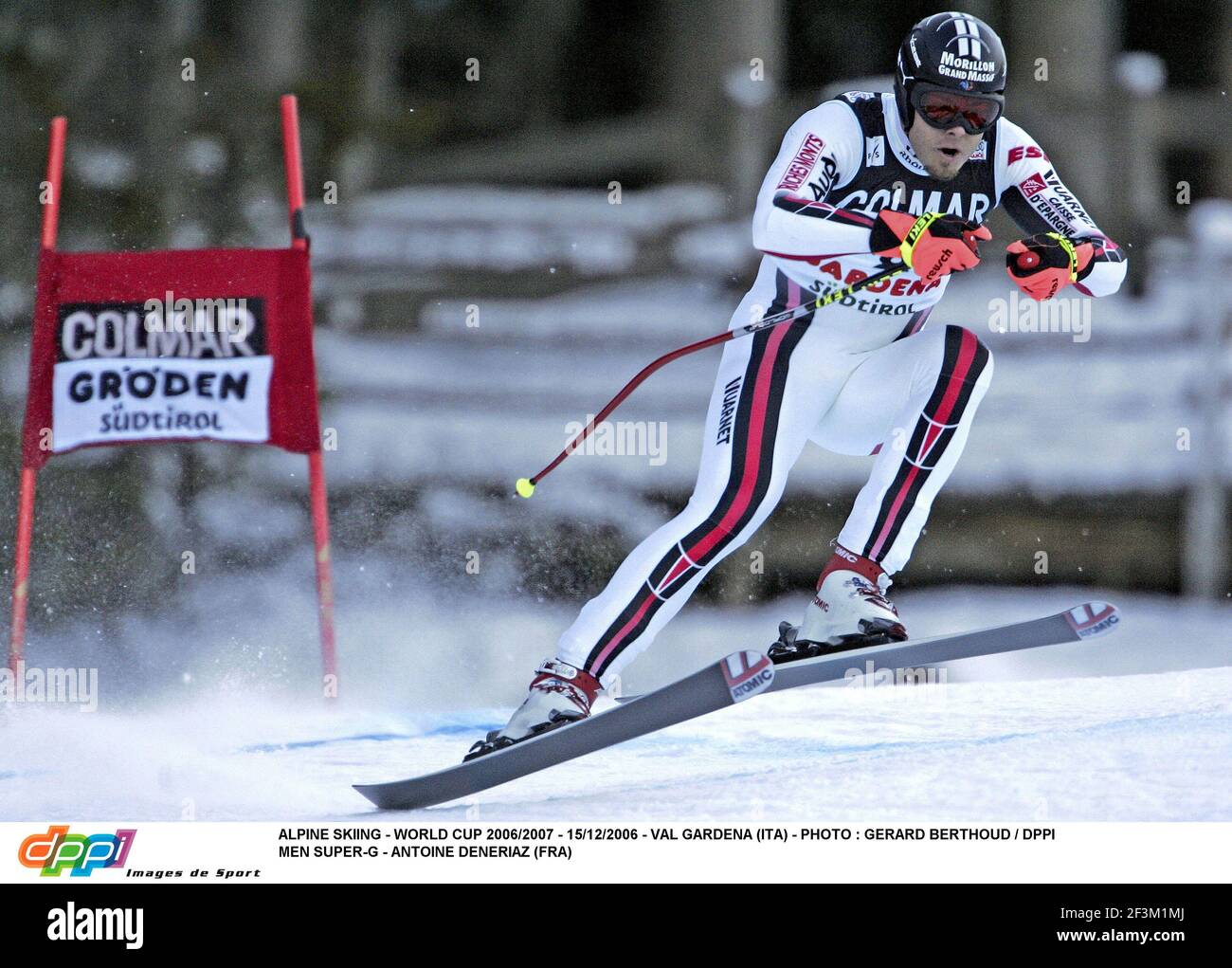 ALPINSKI - WM 2006/2007 - 15/12/2006 - VAL GARDENA (ITA) - FOTO : GERARD BERTHOUD / DPPI MEN SUPER-G - ANTOINE DENERIAZ (FRA) Stockfoto