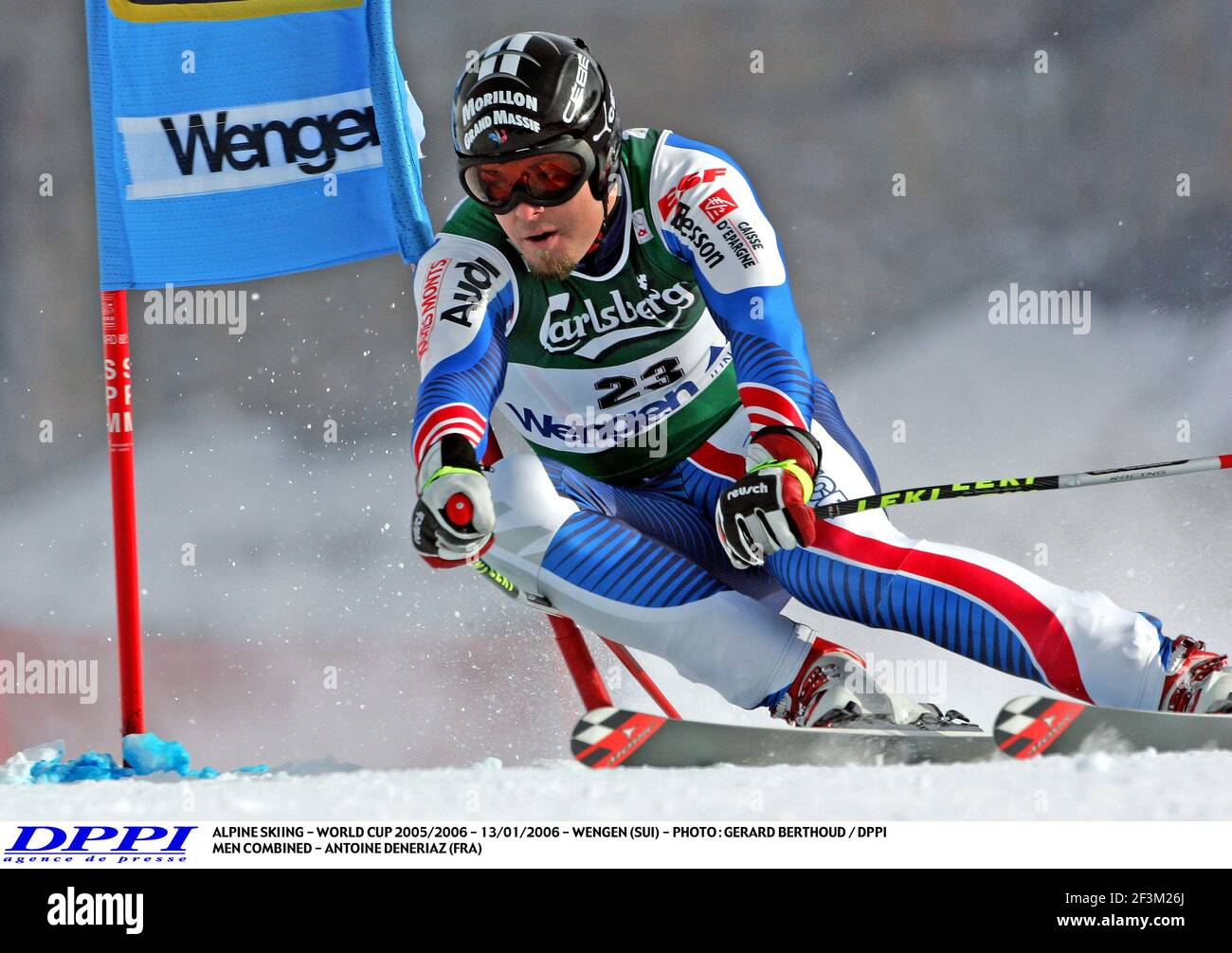 ALPINSKI - WM 2005/2006 - 13/01/2006 - WENGEN (SUI) - FOTO : GERARD BERTHOUD / DPPI MÄNNER KOMBINIERT - ANTOINE DENERIAZ (FRA) Stockfoto