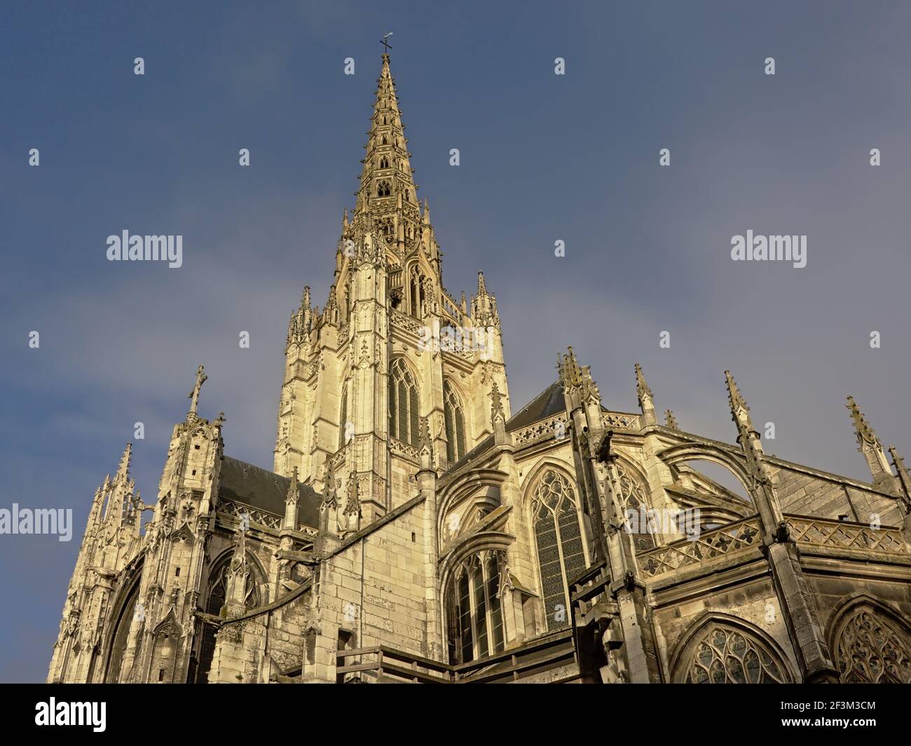 Detail der römisch-katholischen Kirche Saint Maclou im gotischen Stil Rouen, Frane Stockfoto