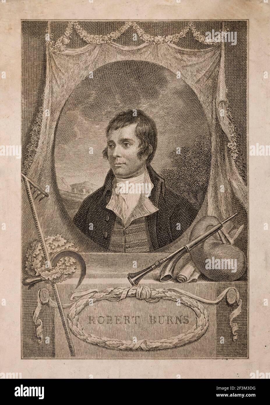 Robert Burns (1759-1796) war ein schottischer Dichter, Volkskundler, Autor zahlreicher Gedichte und Gedichte geschrieben, in so genannten einfachen schottischen und englischen. Nationale Stockfoto