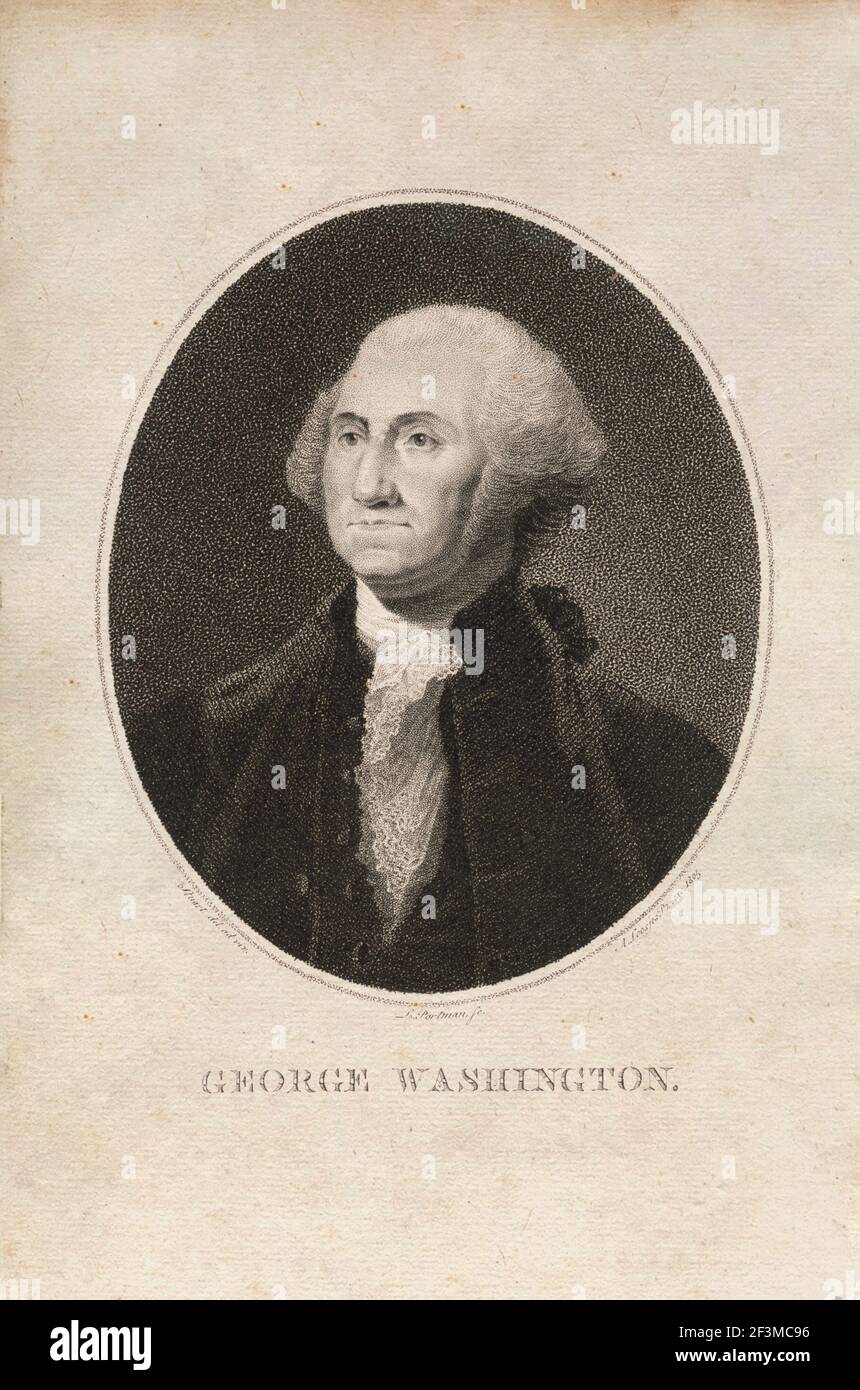 Porträt von Präsident George Washington. George Washington (1732 – 1799) war ein amerikanischer politischer Führer, Militärgeneral, Staatsmann und Gründer f Stockfoto