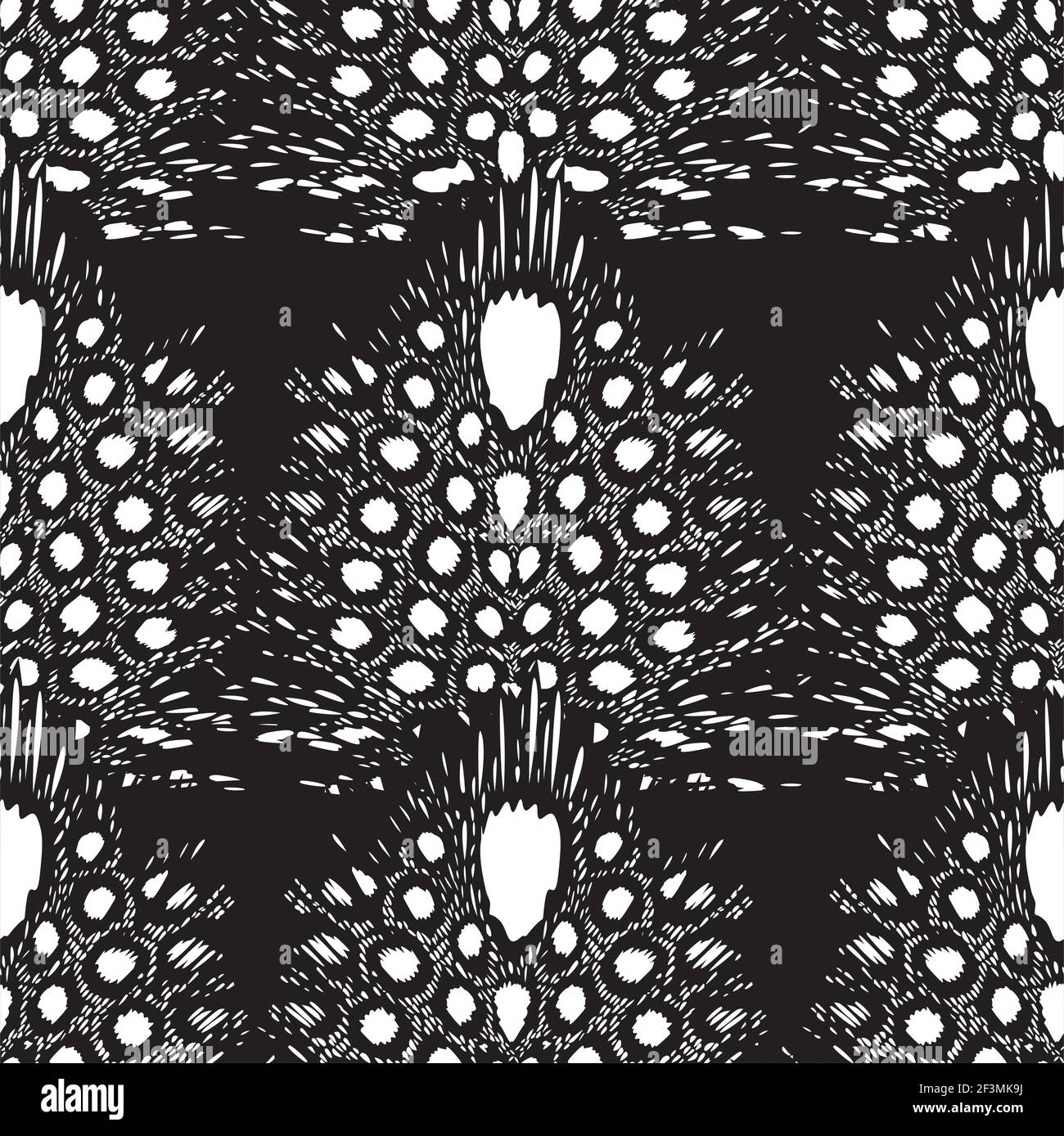 Nahtloses Muster mit gepunkteter Feder Stock Vektor