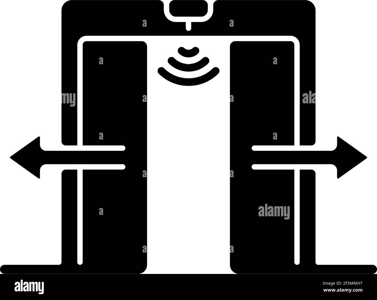 Symbol für automatische Tür mit schwarzer Glyphe Stock Vektor