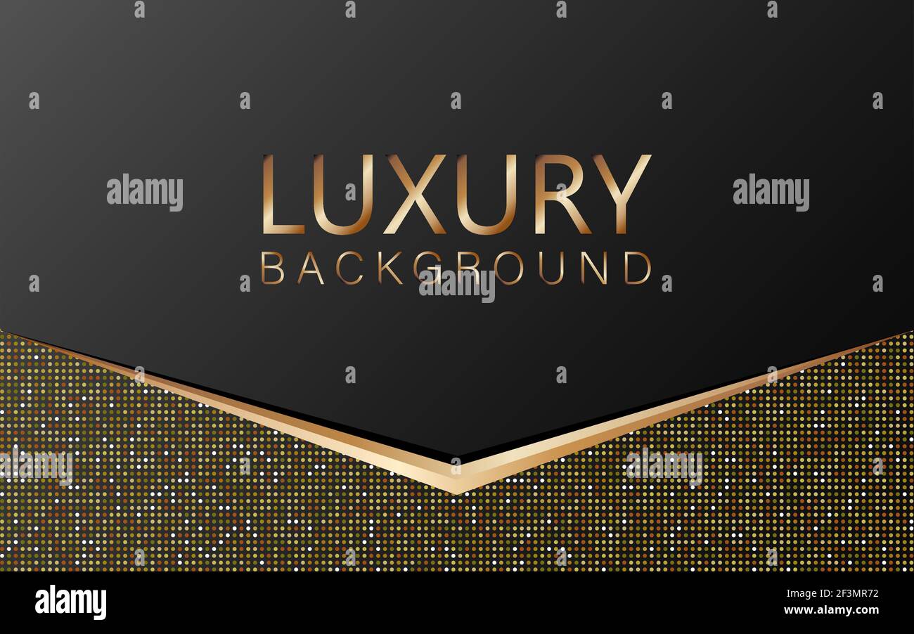 Luxuriöser Hintergrund. Schwarz mit Gold. Vorlage, Mocap, Urlaub. Stock Vektor
