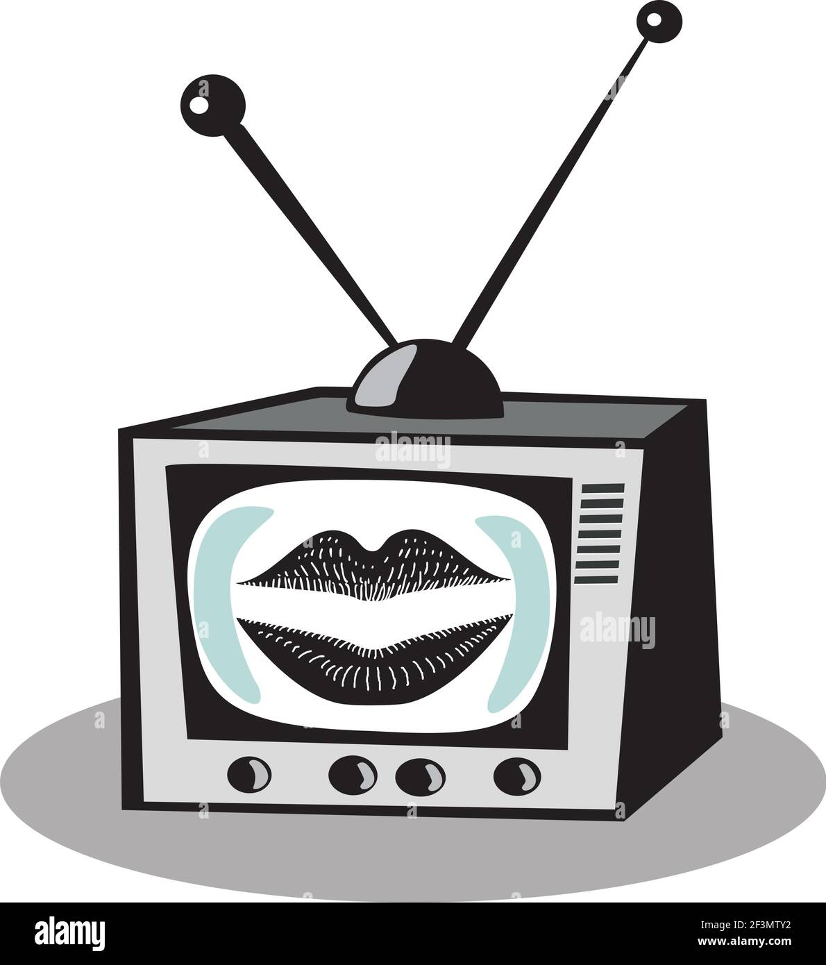 Retro-TV-Zeichentrickfigur Stock Vektor