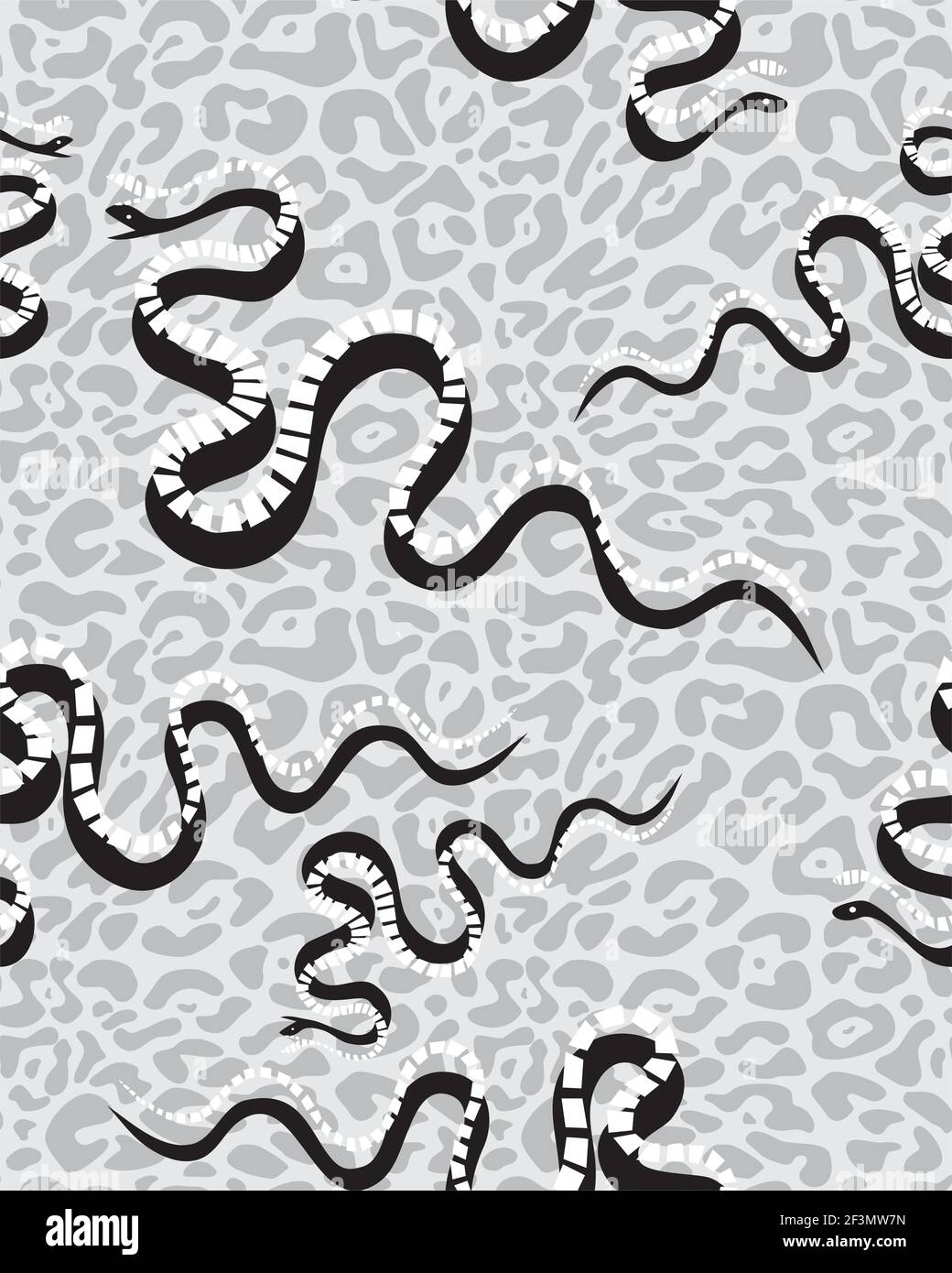Nahtloses Vektor-Muster mit Schlangen und Tierpelz Stock Vektor