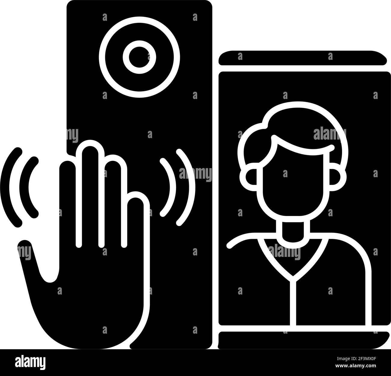 Video-Sprechanlagen schwarzes Glyphensymbol Stock Vektor