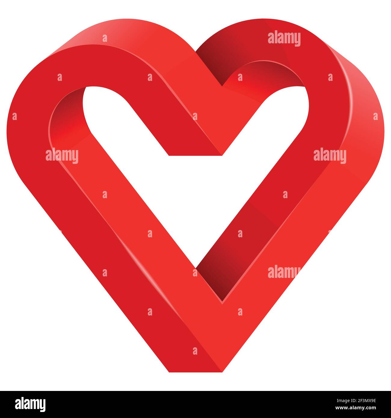 vektor-Design einer unmöglichen Geometrie Figur mit einer Herzform, auf weißem Hintergrund Stock Vektor