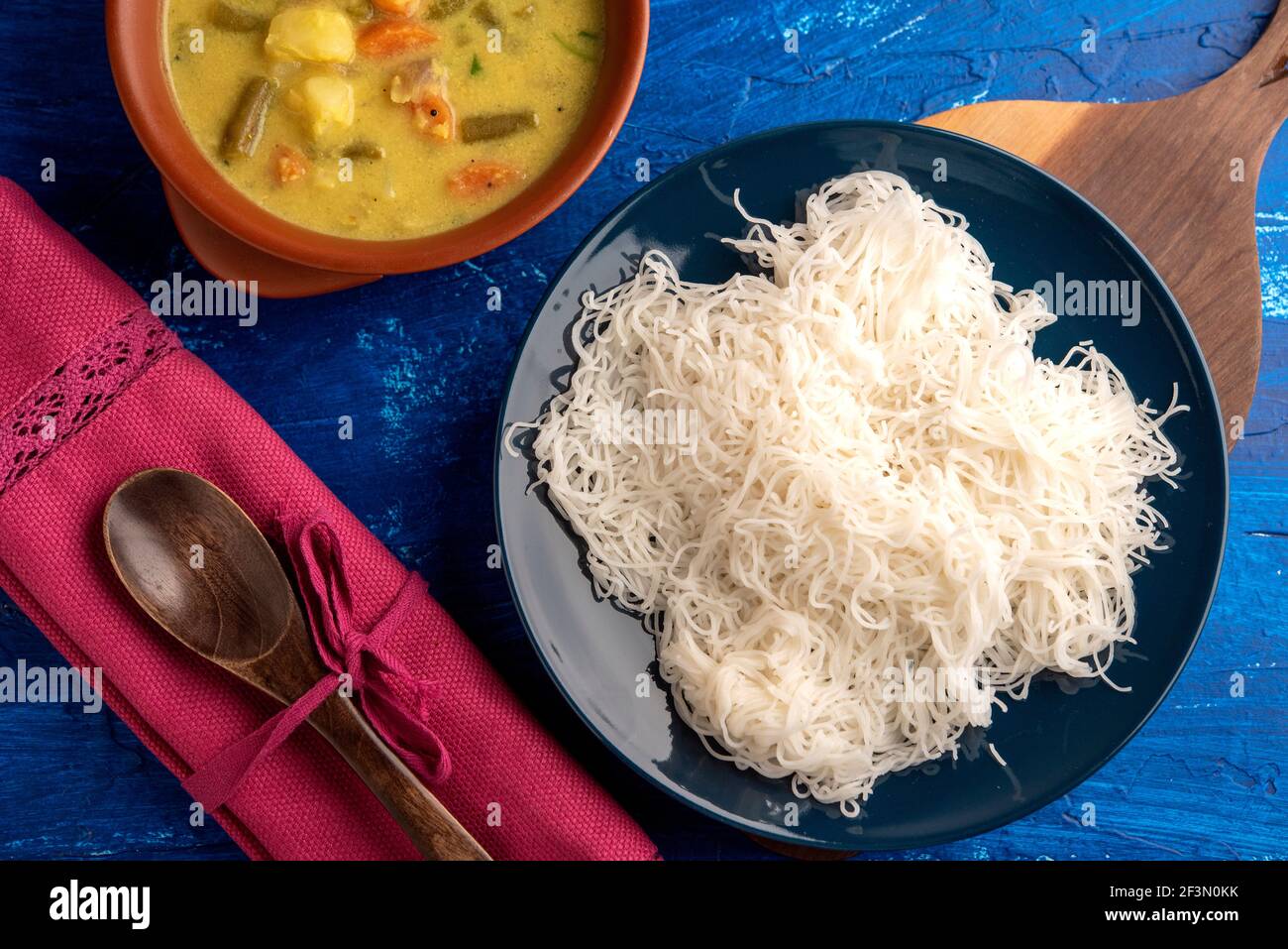 Idiyappam Mit Gemüseeintopf Stockfoto