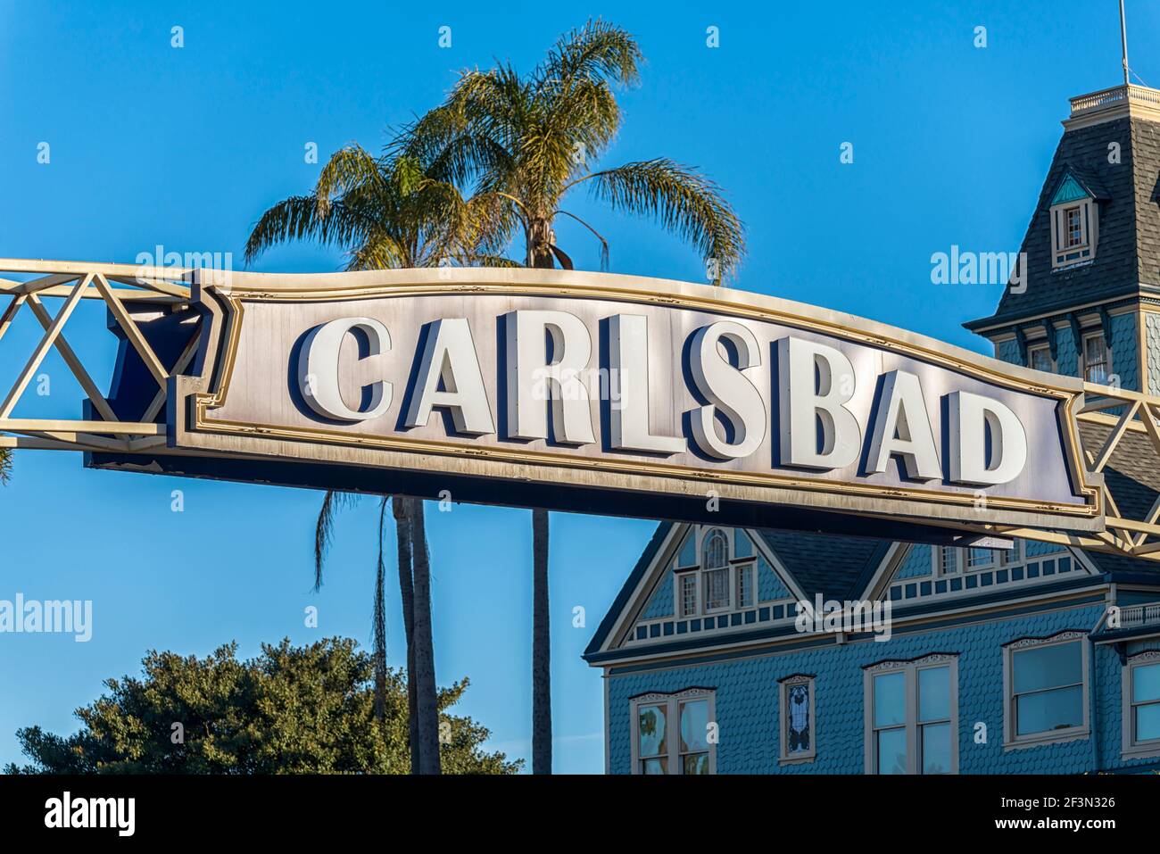 Das Carlsbad Festzelt auf dem Carlsbad Boulevard. Carlsbad, Kalifornien, USA. Stockfoto