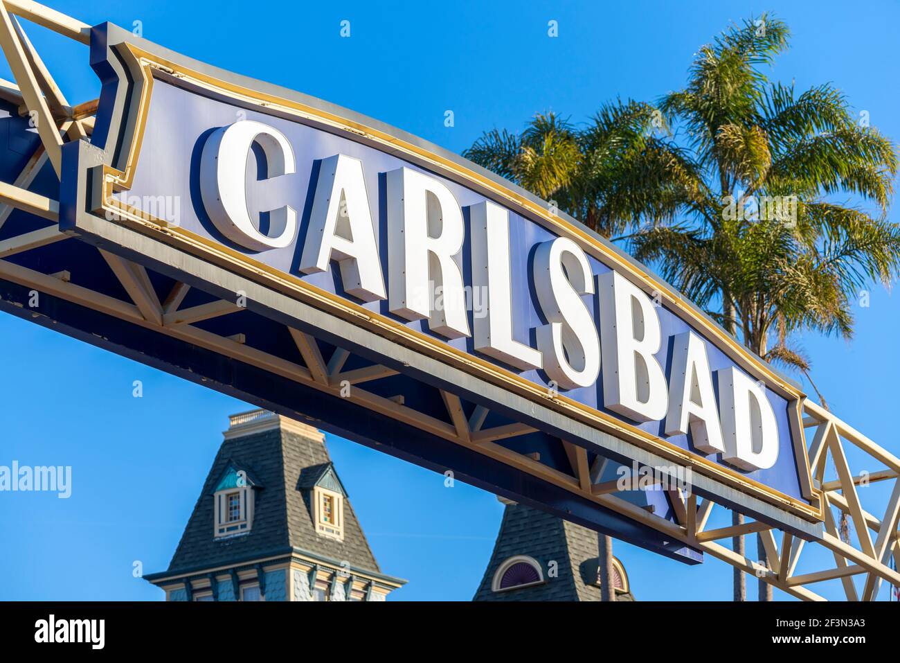 Das Carlsbad Festzelt auf dem Carlsbad Boulevard. Carlsbad, Kalifornien, USA. Stockfoto