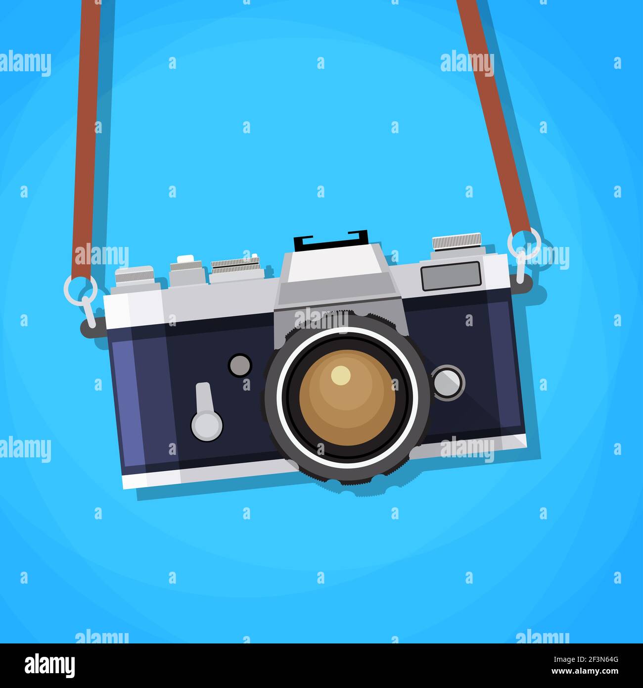 Retro-Kamera im flachen Stil. Stock Vektor