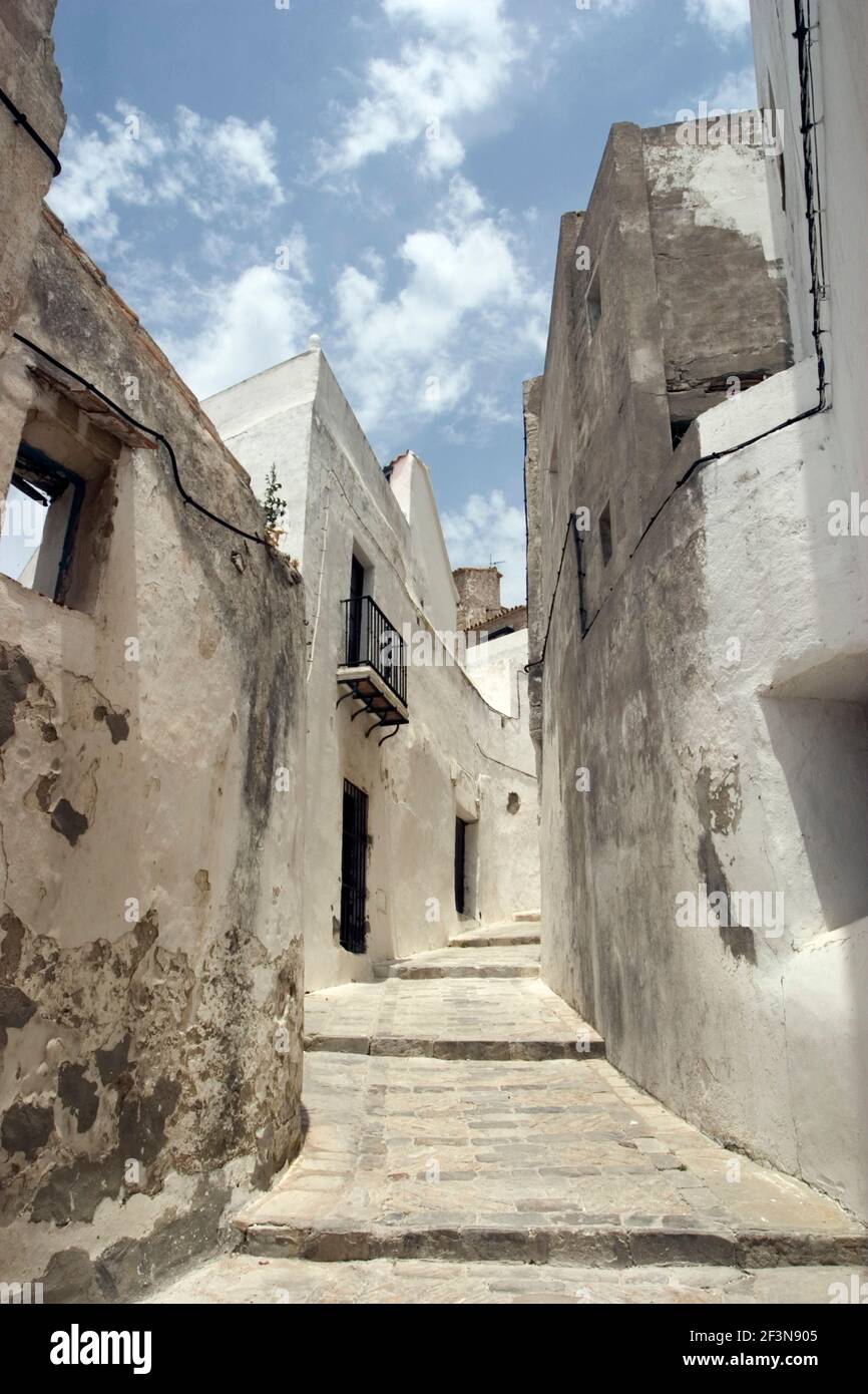 Vejer De La Frontera ist eine spanische Hügel Stadt, deren Architektur maurischen Herrschaft erinnert. Stockfoto