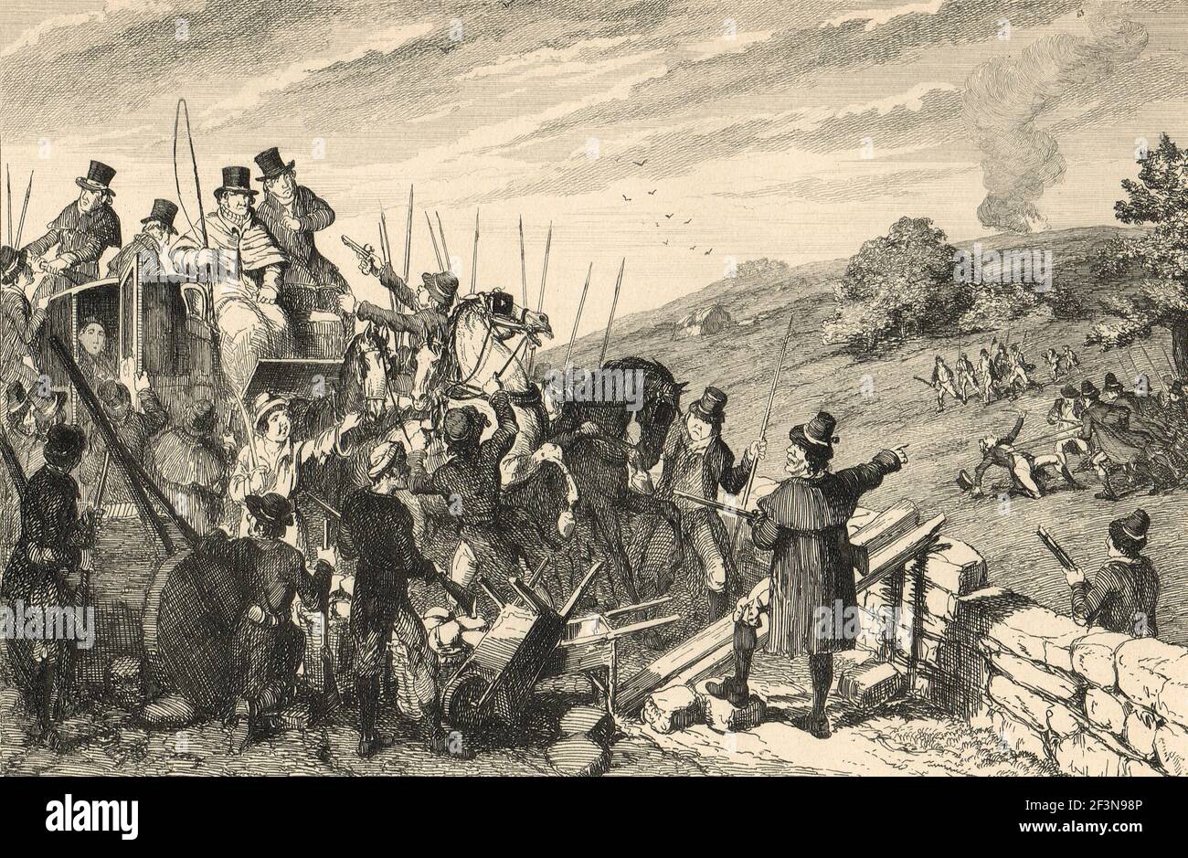 Die Unterbrechung der Munster-Post und der Mord an LT William Gifford, 24. Mai 1798, während der irischen Rebellion von 1798 Stockfoto