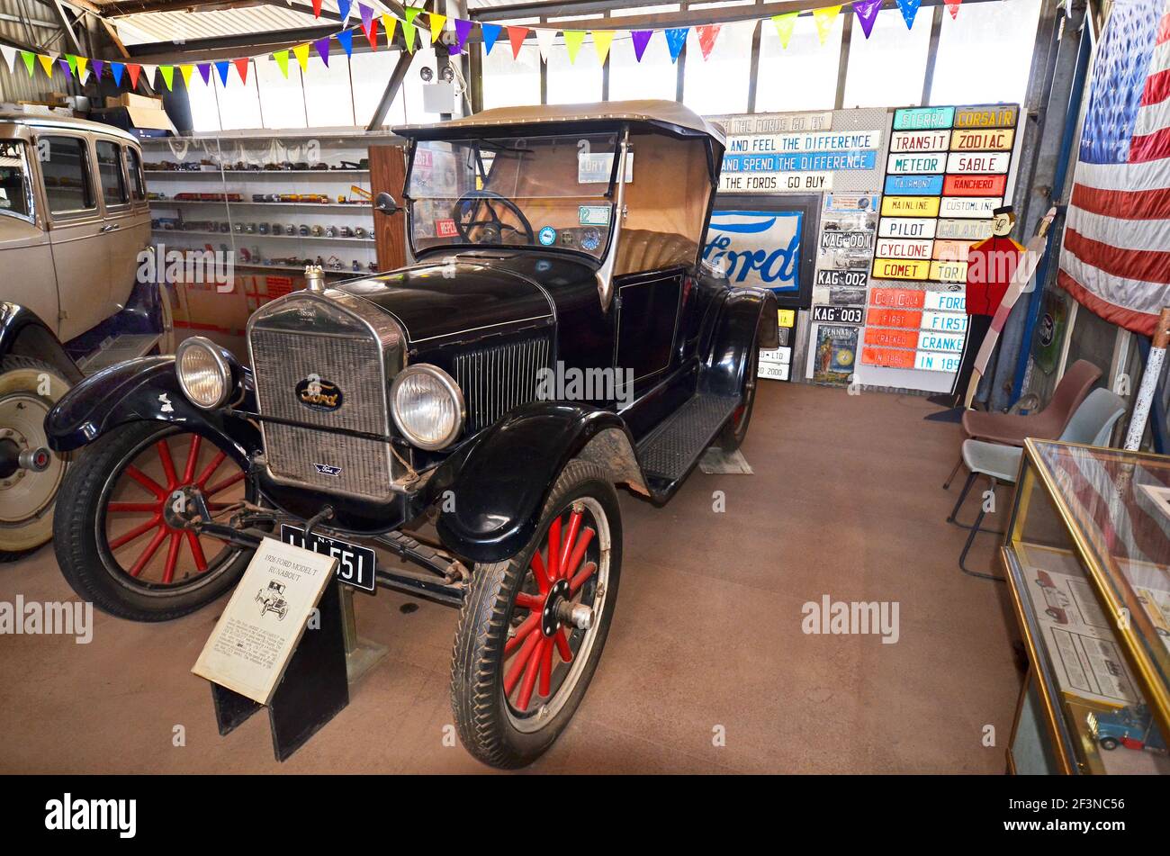 Alice Springs, NT, Australien - 20. November 2017: Oldtimer im Ghan Museum, Ford Model T Stockfoto