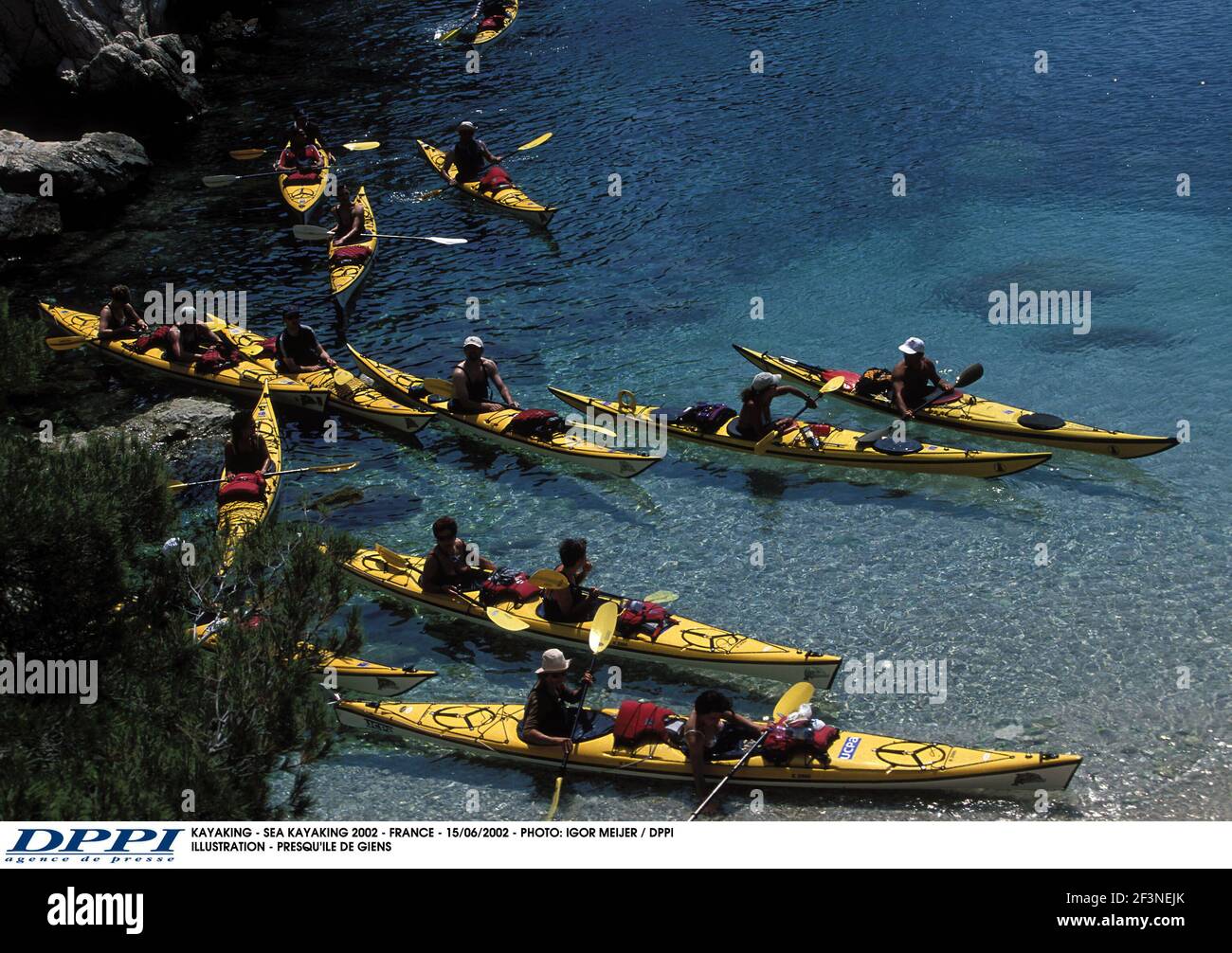 KAJAKFAHREN - SEEKAJAK 2002 - FRANKREICH - 15/06/2002 - FOTO: IGOR MEIJER / DPPI ILLUSTRATION - PRESQU'ILE DE GIENS Stockfoto