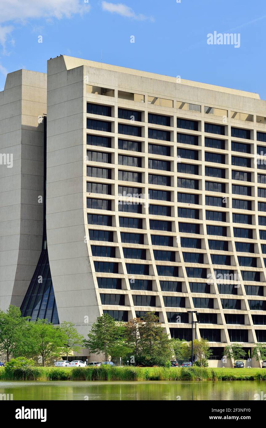 Batavia, Illinois, USA. Robert Rathbun Wilson Hall in Fermilab. Stockfoto