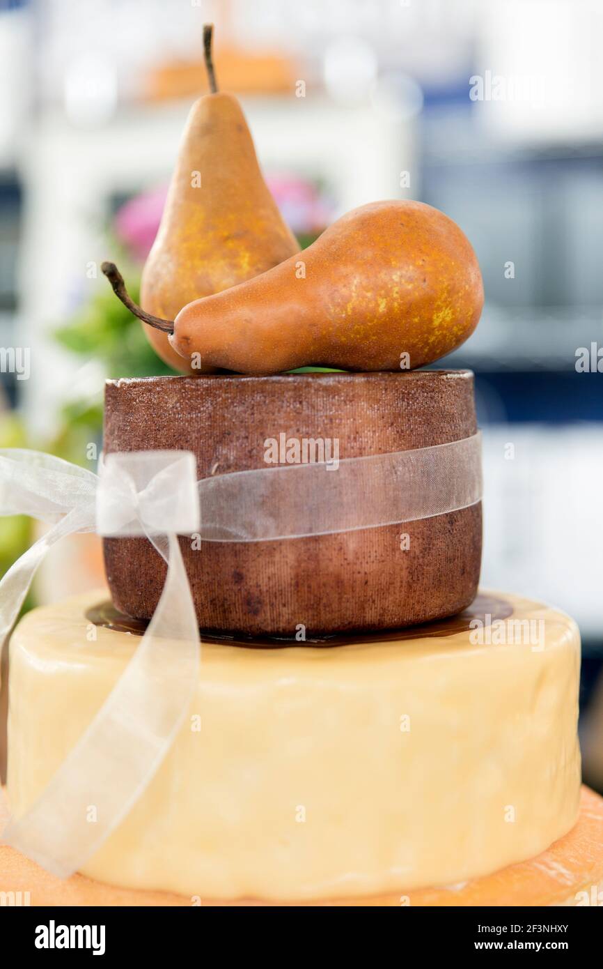 Birnen und Käse Stockfoto