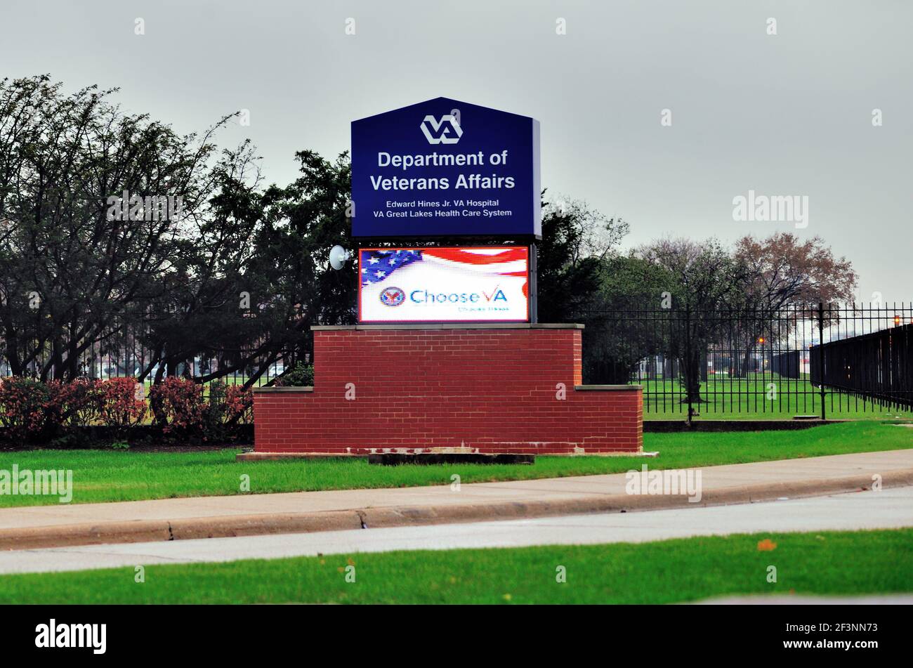 Hines, Illinois, USA. Der Campus des Edward Hines Jr. Veterans Hospital. Stockfoto
