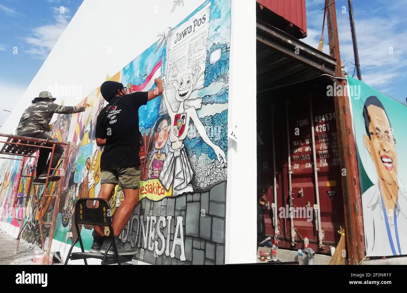 Street Art Wettbewerb in Surabaya, Indonesien Stockfoto